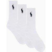Polo Ralph Lauren 3 Pack Big Pony Crew Socks - White