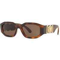 Versace Irregular Acetate Sunglass - Brown