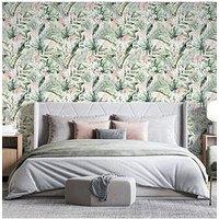 Arthouse Tropical Floral Pink & Green Wallpaper