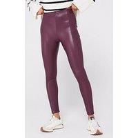 Everyday Faux Leather Leggings - Oxblood