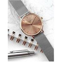 Treat Republic Personalised Elie Beaumont Ladies Metallic Mesh Strap Watch With Rose Gold Dial