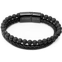 Treat Republic Personalised Men'S Woven Duo Black Bracelet