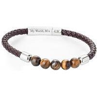 Treat Republic Personalised Men'S Woven Tiger'S Eye Bracelet