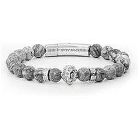 Treat Republic Personalised Men'S Silver Lion Jasper Stone Bracelet
