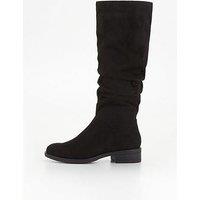 Everyday Comfort Slouch Knee Boot With Wider Fitting Calf - Black