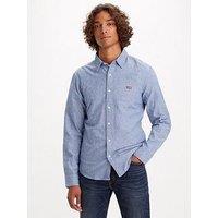 Levi'S Long Sleeve Battery Housemark Logo Slim Fit Shirt - Blue
