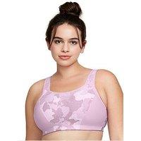 Glamorise Custom Control Camo Trim Sports Bra - Pink