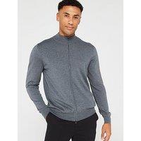 Boss Balonso-L Zip Thru Cardigan - Grey