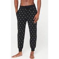 Polo Ralph Lauren All Over Print Pyjama Jogger- Black/White