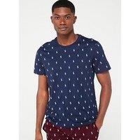 Polo Ralph Lauren All Over Print Jersey Sleep Shirt - Navy