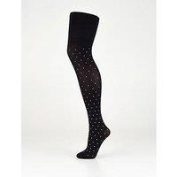 The Very Collection Glitter Polka Dot Tights - Black