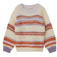 Name It Mini Girls Stripe Knitted Jumper - Buttercream