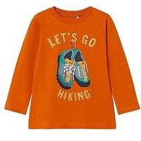 Name It Mini Boys 3D Laces Hiking Long Sleeve Tshirt - Autumn Maple - Orange