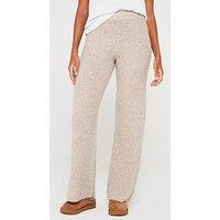 V By Very Cosy Wide Leg Trouser - Natural
