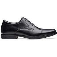 Clarks Wide Fit Howard Cap Oxford Shoes - Black