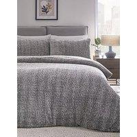 Very Home Marl Fleece Duvet Cover Set - Grey