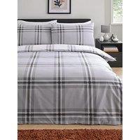 Very Home Grey Check Reversible Duvet Cover Set