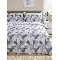 Everyday Grey Geo Reversible Duvet Cover Set