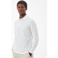 Barbour Essential Long Sleeve Sports Polo Shirt- White