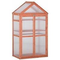Outsunny Wooden Cold Frame Greenhouse For Plants - 80 X 47 X 138Cm, Orange