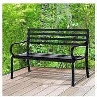 Outsunny 2-Seat Metal Bench - Black