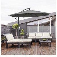 Outsunny Cantilever Umbrella Parasol Hanging Banana Steel Dark Grey 3M Patio