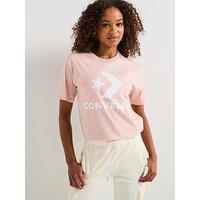Converse Center Front Large Logo Star Chevron Short Sleeve T-Shirt - Pink