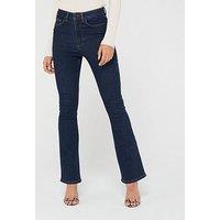 V By Very High Rise Flare Jeans - Dark Wash
