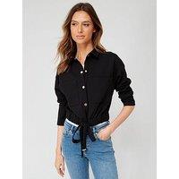 V By Very Co Ord Button Through Crop Jacket - Black