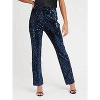 V By Very Sequin Trouser - Blue