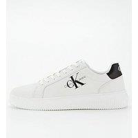 Calvin Klein Jeans Chunky Cupsole Mono Lth Trainers - White/Black