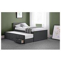 Julian Bowen Maise Children'S Bed With Pull Out Guest Bed And Drawers - Anthracite