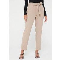 V By Very Belted Soft Tapered Trousers - Brown