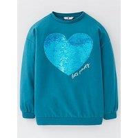 V By Very Girls Sequin Sweat Dress - Blue
