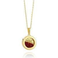 Rachel Jackson Gold Small Deco Sun Amulet Birthstone Necklace