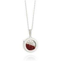 Rachel Jackson Silver Small Deco Sun Amulet Birthstone Necklace