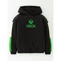 Xbox Cut And Sew Stripe Hoodie - Black