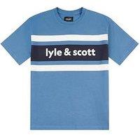 Lyle & Scott Boys Loose Fit Slogan T-Shirt - Blue Horizon