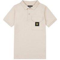 Lyle & Scott Boys Jersey Pocket Polo Shirt - Moonstruck - Light Grey
