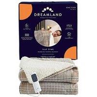 Dreamland Nap Time Warming Sherpa Electric Heated Throw - Natural