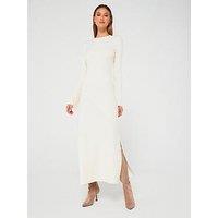 Fig & Basil Knitted Ls Asymetric Dress