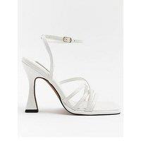 River Island Triple Strap Barely There Sandal - White