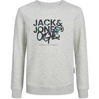 Jack & Jones Junior Boys Silverlake Crew Neck Sweatshirt - White Melange