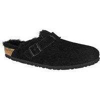 Birkenstock Boston Suede Shearling Clogs - Black