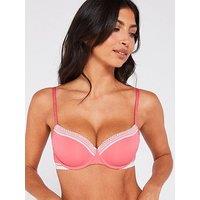 Tommy Hilfiger Underwired Lace Trim Bra - Pink