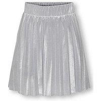 Only Kids Girls Metallic Pleated Skirt - Silver