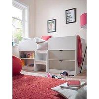 Very Home Ted Mid Sleeper Bed With Storage And Mattress Options (Buy And Save!) - Bed Frame Only