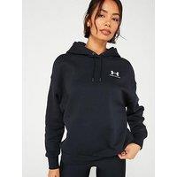 Under Armour Womens Training Essentials Fleece Hoodie - Black/White