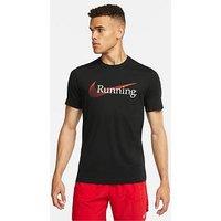 Nike Men'S Dri Fit Heritage Running T-Shirt - Black