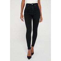 V By Very Super High Waist Authentic Skinny Jeans - Black